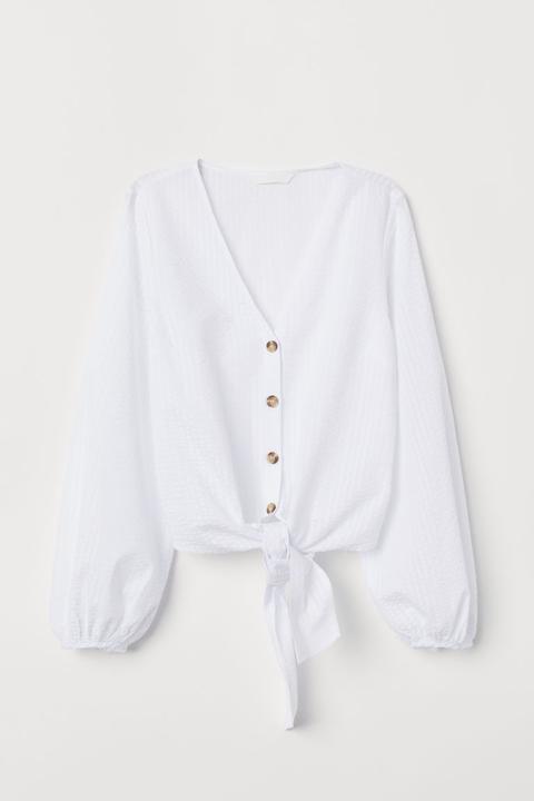 Blouse À Nouer - Blanc