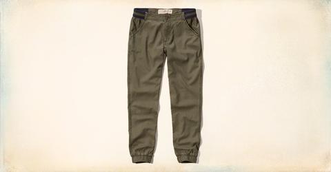 Pantalones De Chándal De Sarga De Tiro Bajo Hollister