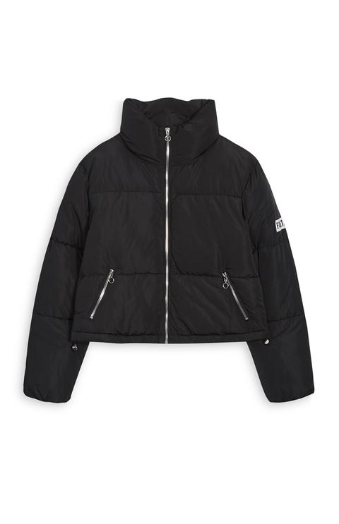 Black Zip Padded Coat