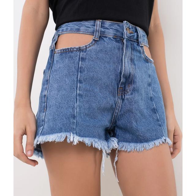 renner short jeans cintura alta