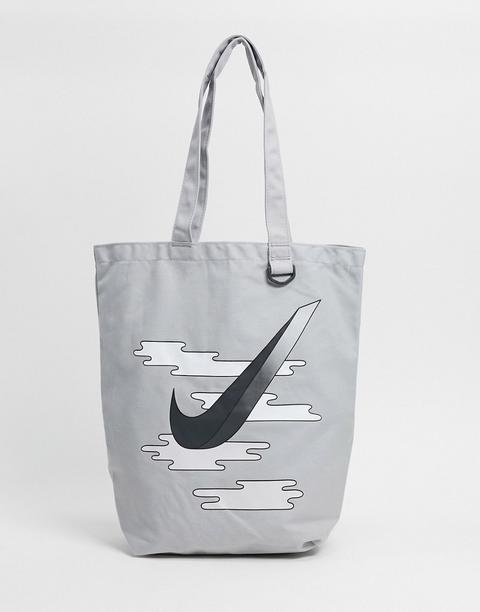 Nike Heritage Canvas Tote Bag In Grey