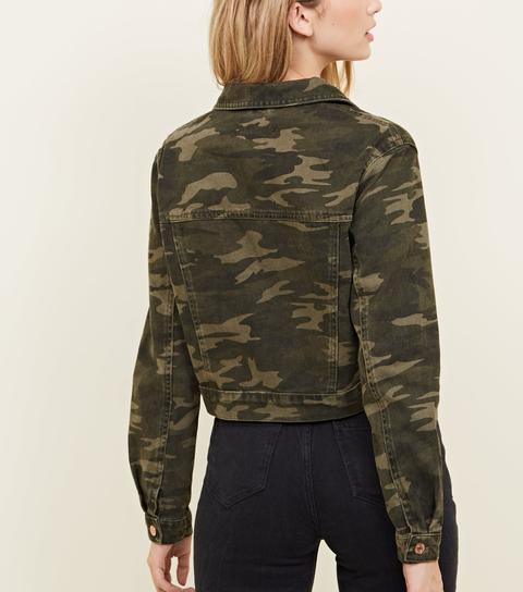 cropped denim jacket camo