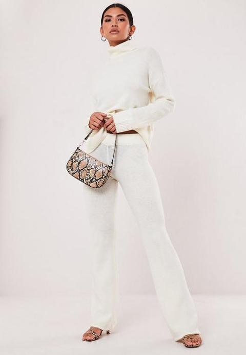 Ivory Knit Jumper And Trouser Co Ord Set, Cream