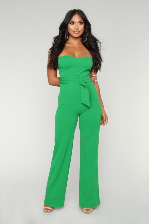 Time To Buckle Down Jumpsuit - Green