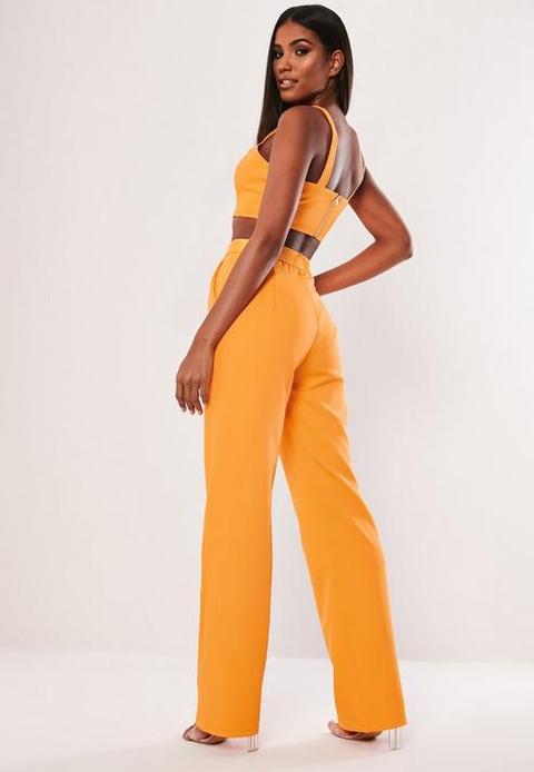 Tall Neon Orange Co Ord Straight Leg 