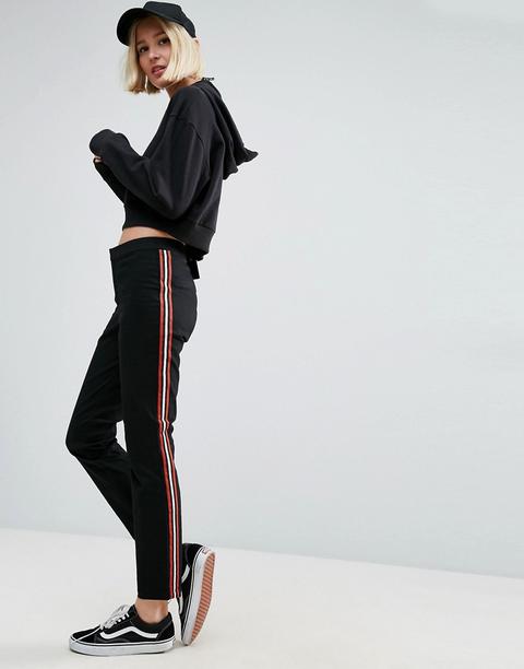 Asos Cigarette Trousers With Side Stripe
