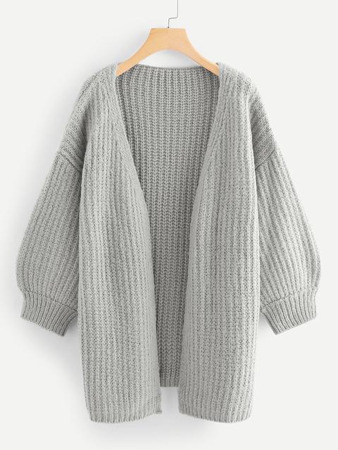 Cardigan Frontale Aperto Manica Bishop