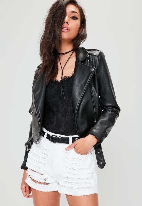 White High Waisted Shredded Denim Shorts, White