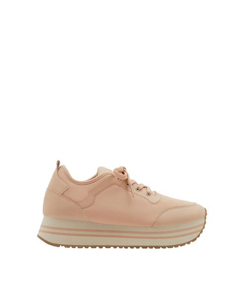 Sneaker Rosa Moda Zeppa