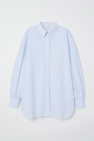 H & M - Camicia Ampia In Cotone - Blu