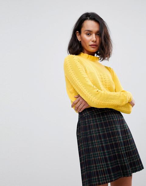 Jersey Fino Con Cuello De Volantes De Vero Moda