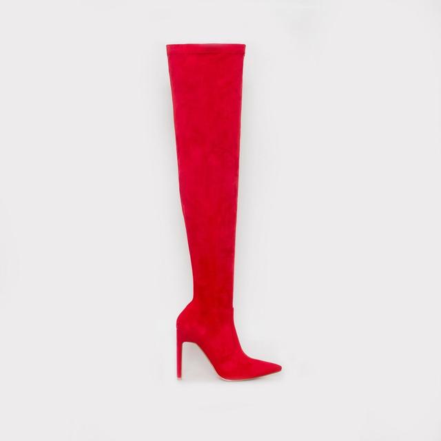 red suede thigh high boots