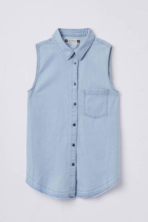 Camicia Denim Senza Maniche