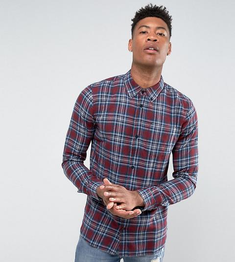 D-struct - Tall - Kariertes Flanell-hemd - Rot