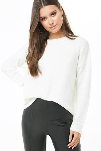 Forever 21 Brushed Knit Sweater , White