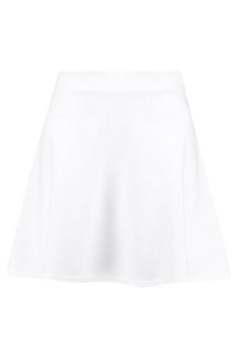 Womens Petite Colour Pop Skater Skirt - White - 12, White