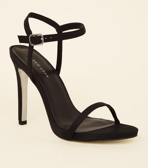 black satin stiletto heels