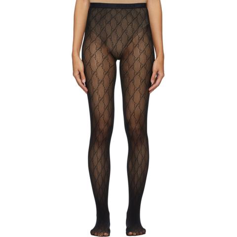Gucci Black Gg Tights from Ssense on 21 Buttons