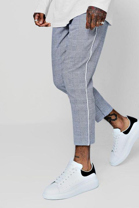 Prince Of Wales Check Jogger Style Trouser