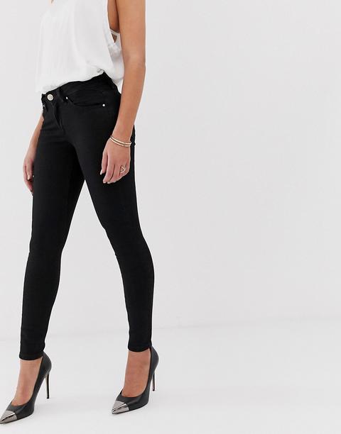 Asos Design - Lisbon - Jeans Skinny Alla Caviglia A Vita Medio Alta Nero Pulito - Nero