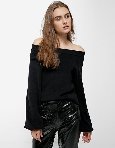 Maglia Off-shoulders Nero