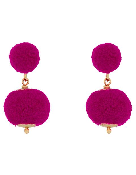 Pom Pom Short Drop Earrings