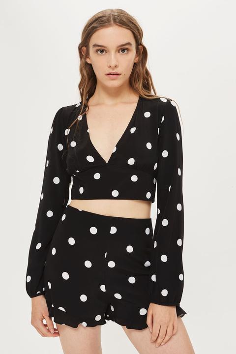 **giant Spot Frill Hem Shorts By Nobody's Child