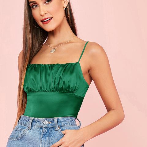 Top En Satin Avec Plis