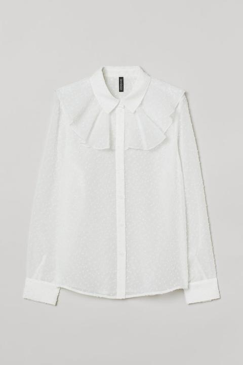 Camisa Con Capa Plisada - Blanco