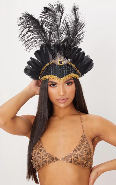 Black Feather Head Dress, Black