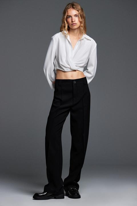 Camisa Cropped Pliegues