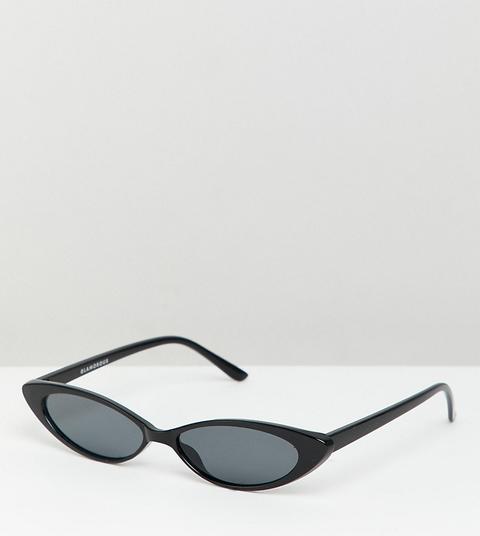 Glamorous Slim Black Cat Eye Sunglasses