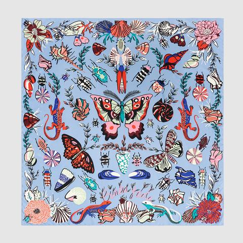 Pañuelo Insectos Azul