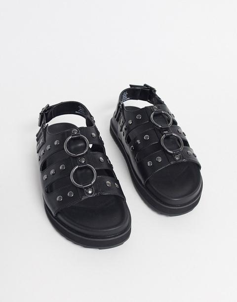 Asos Design Chunky Studded Sandals-black