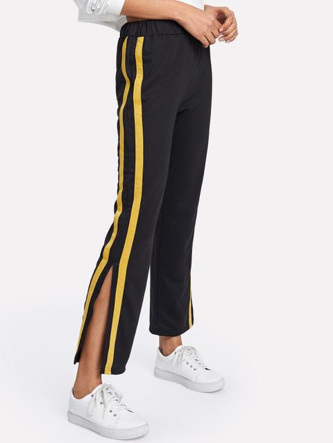 Pantaloni Con Spacco Laterale