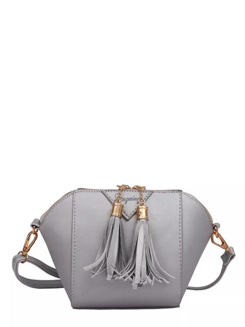 Double Tassel Zipper Crossbody Bag