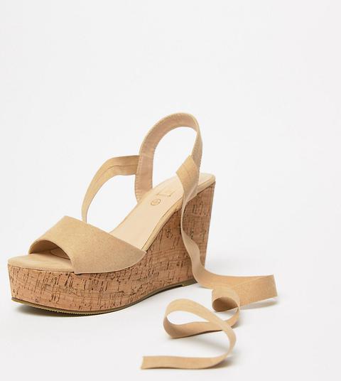Truffle Collection – Schuhe Mit Keilabsatz Und Beinschnürung In Breiter Passform