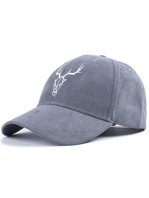 Elk Head Faux Suede Baseball Hat