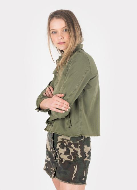 Cazadora Cropped Army