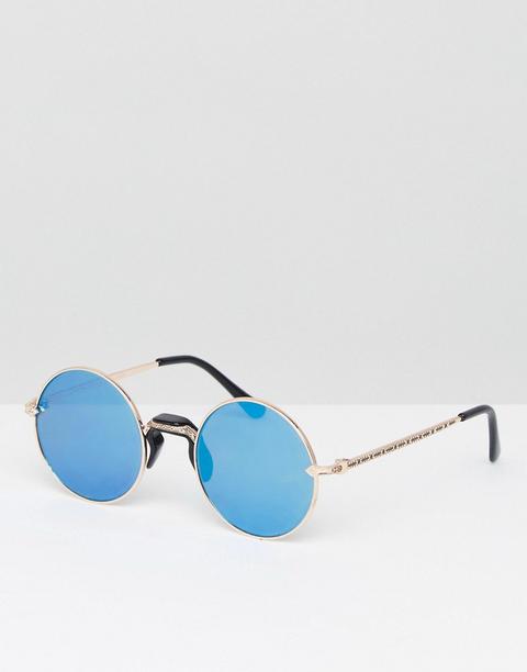 Jeeper Peepers - Occhiali Da Sole Rotondi Con Lenti Blu - Oro