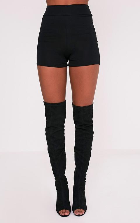 Basic Black High Waisted Shorts