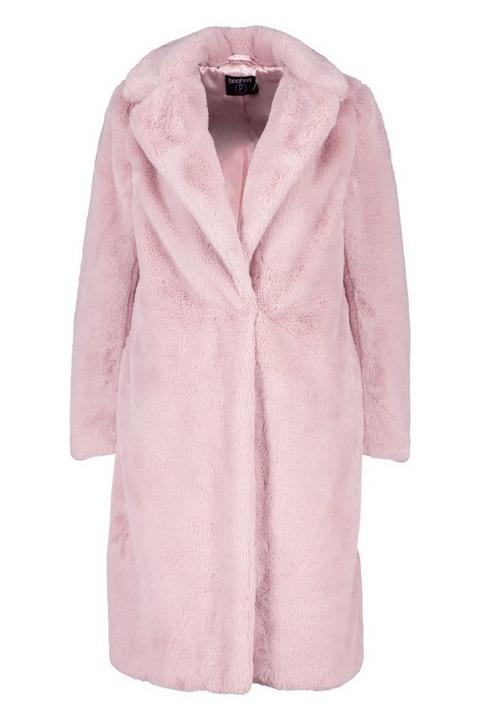 petite longline faux fur coat