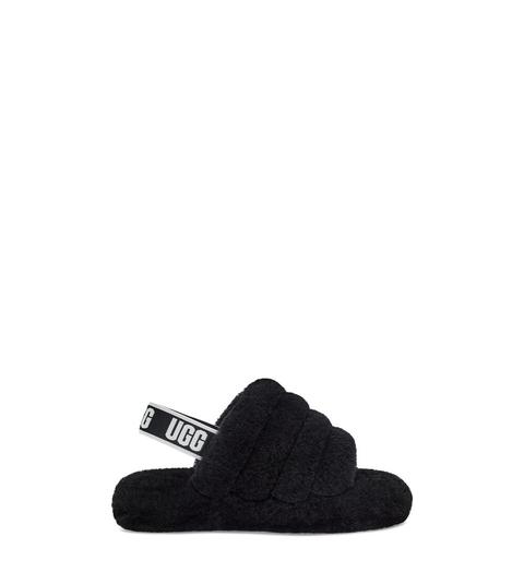 Ugg Kids' Fluff Yeah Slide In Black, Size 13, Shearling