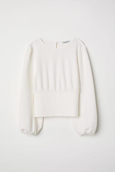 H & M - Top Strutturato - Bianco