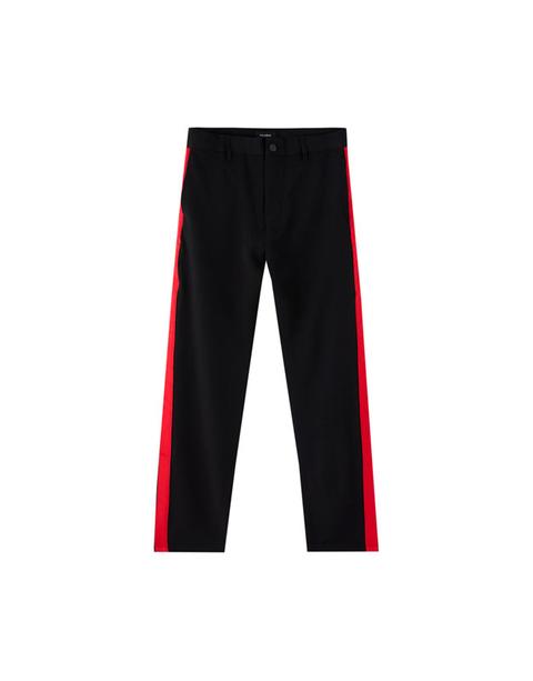 Pantaloni Tailored Fit Con Striscia Laterale Rossa