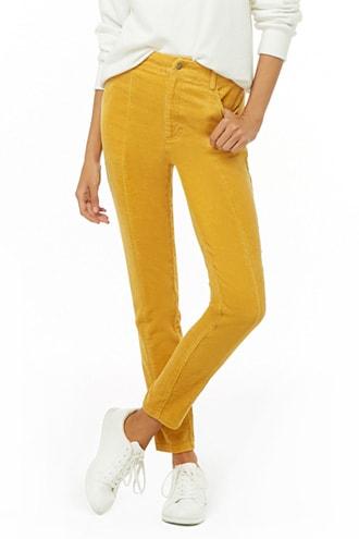 Forever 21 Corduroy Ankle Pants , Mustard