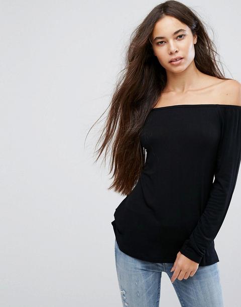 Asos - Top Ampio Con Spalle Scoperte - Nero