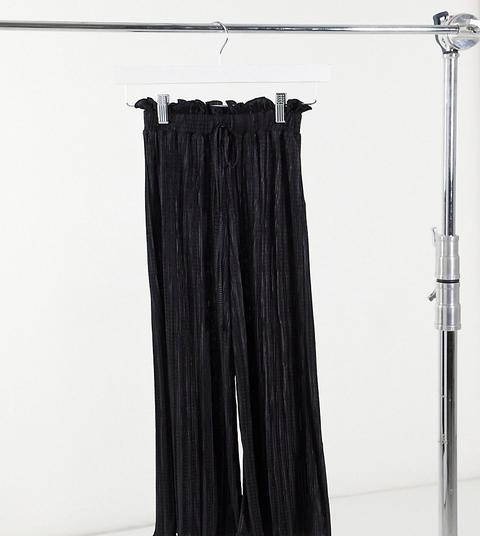 Pantalones Negros Plisados De Miss Selfridge Petite