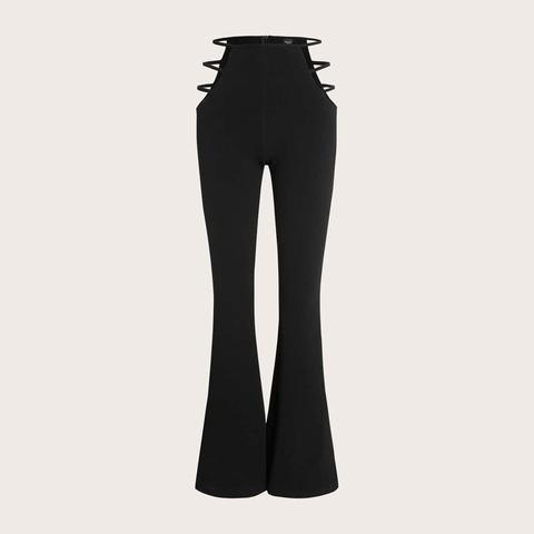 flare leg ladder cut out pants