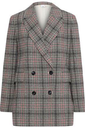 Iris & Ink Woman Kaira Double-breasted Checked Jacquard Blazer Dark Gray